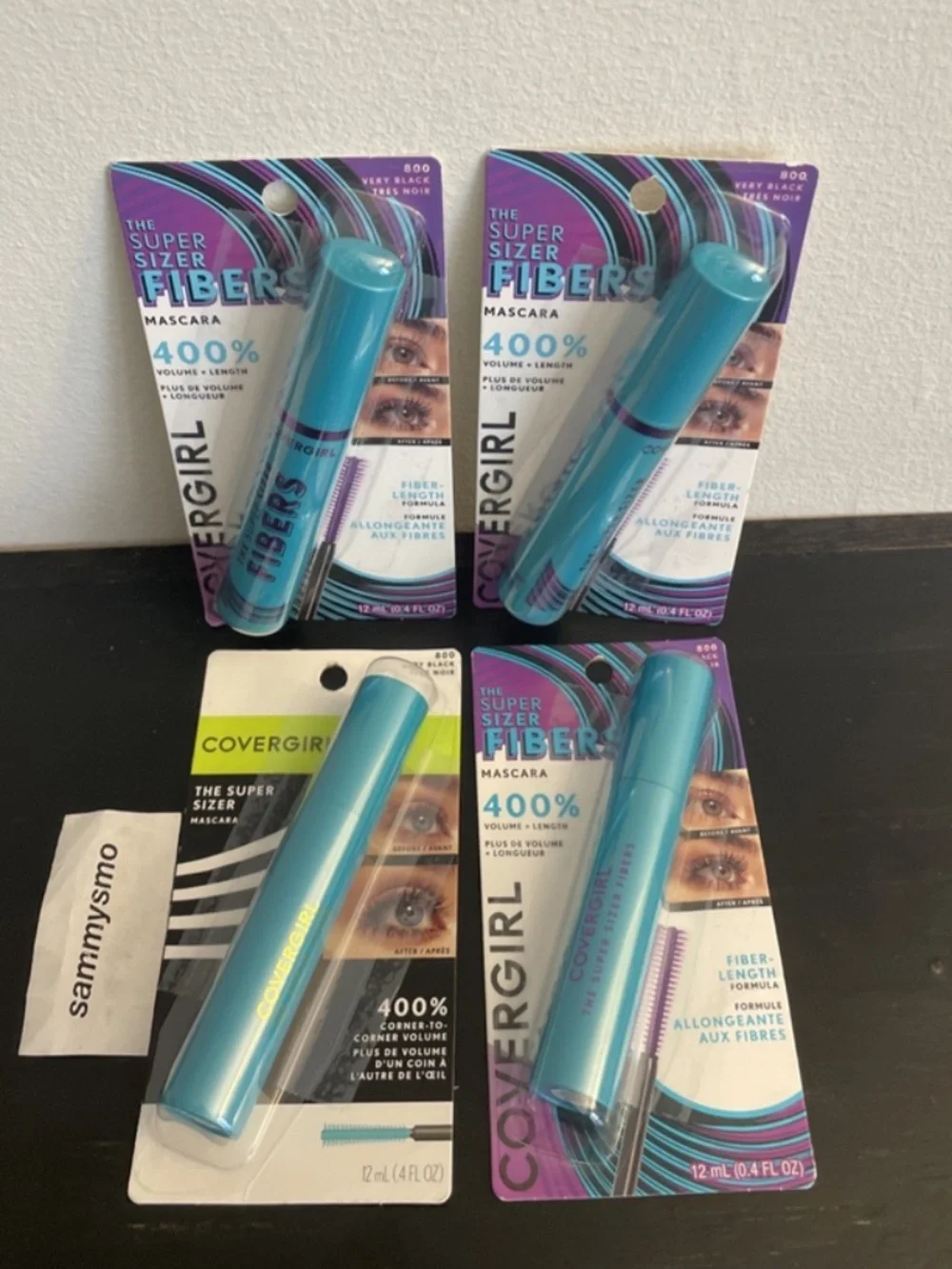 Covergirl The Super Sizer Fibers Mascara 800 Very Black x4
